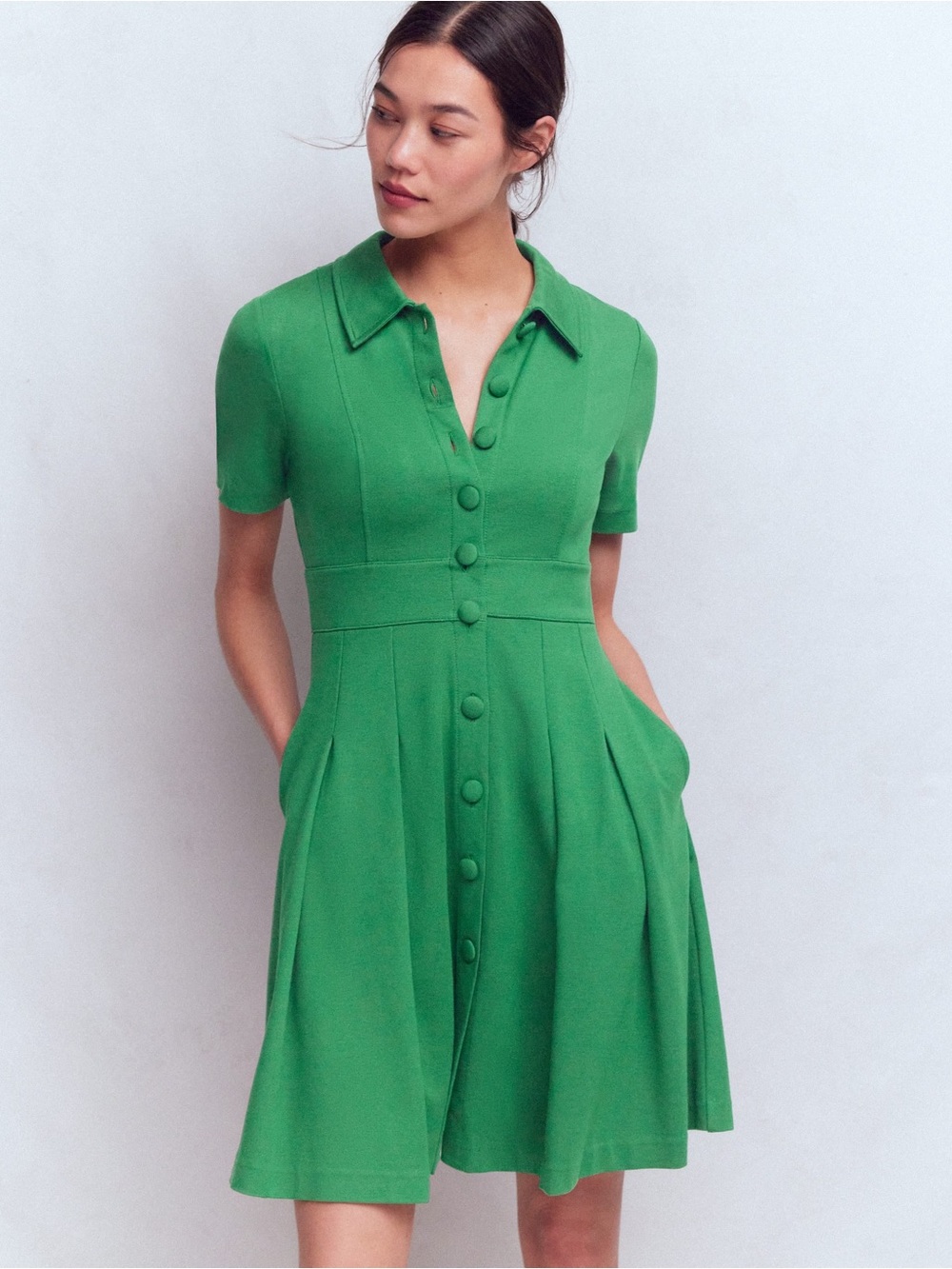 Boden Bridget Ponte Short Dress Fresh Green